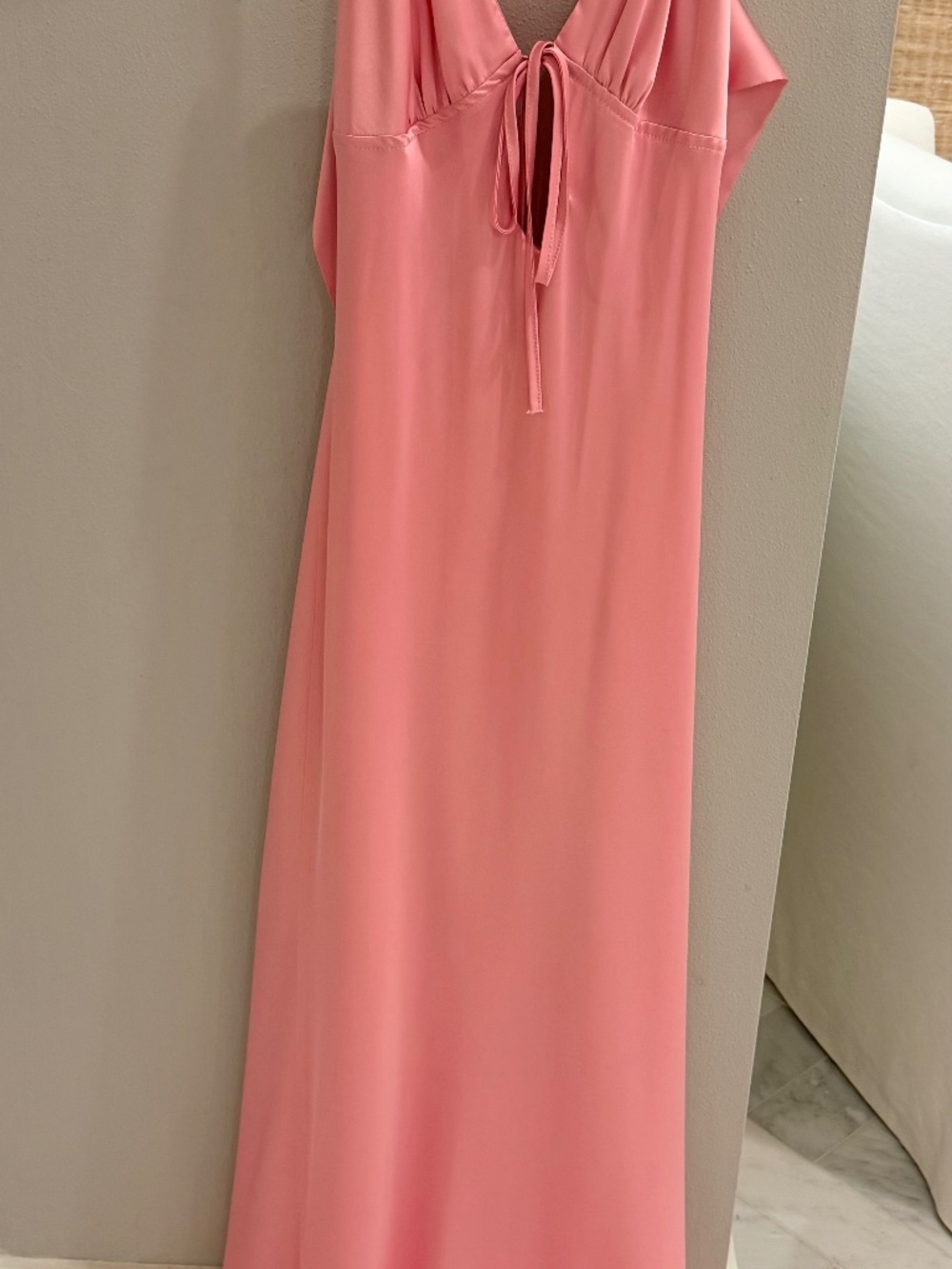 Peppermayo Pink Satin Maxi Dress – Size 2